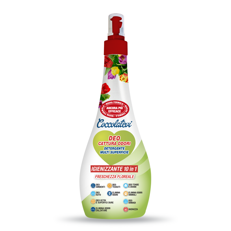 Deo 10 in 1 Cattura odori Detergente multisuperficie Freschezza Floreale  300 ml - Euthalia