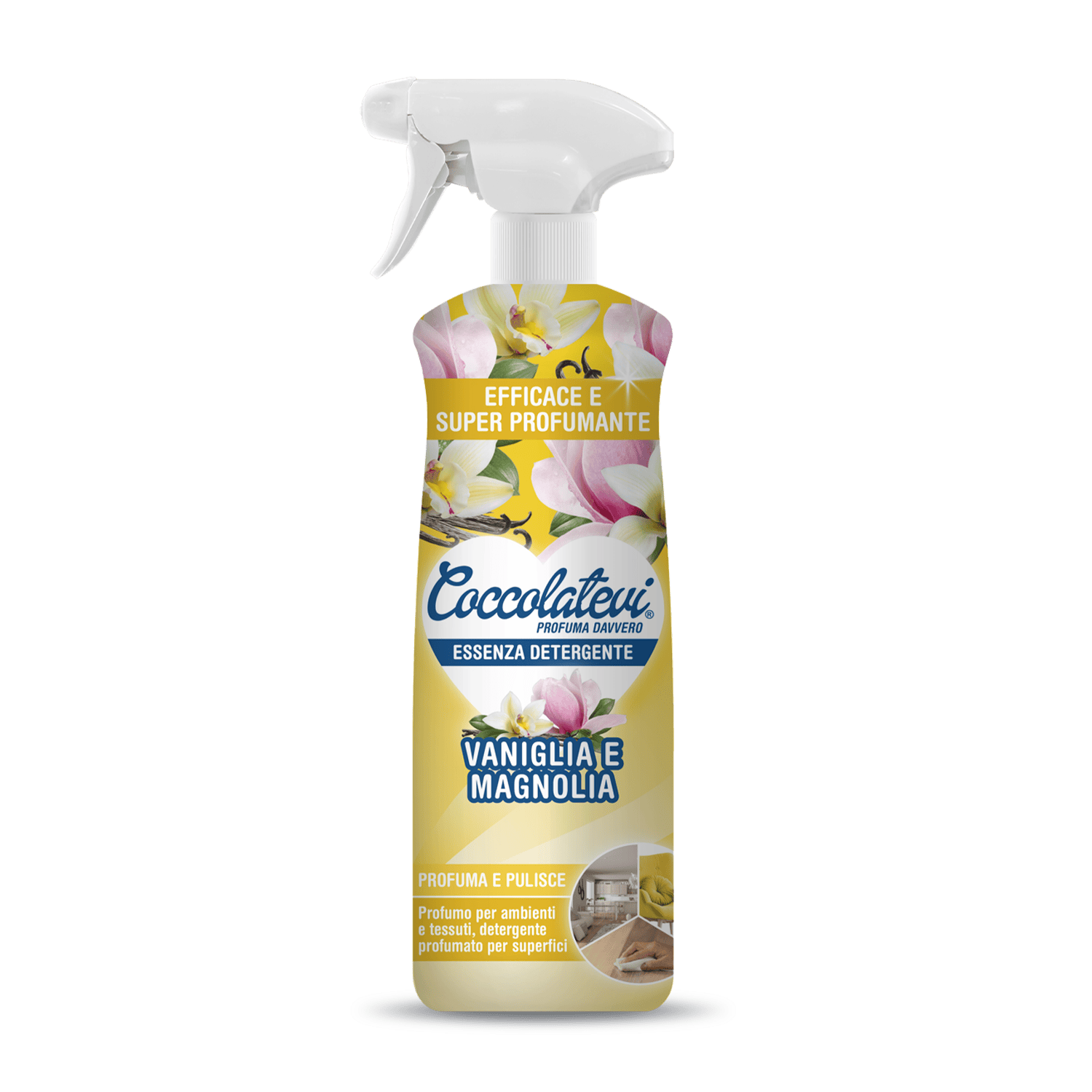 Essenza per ambienti e detergente universale Vaniglia e Magnolia 750 ml