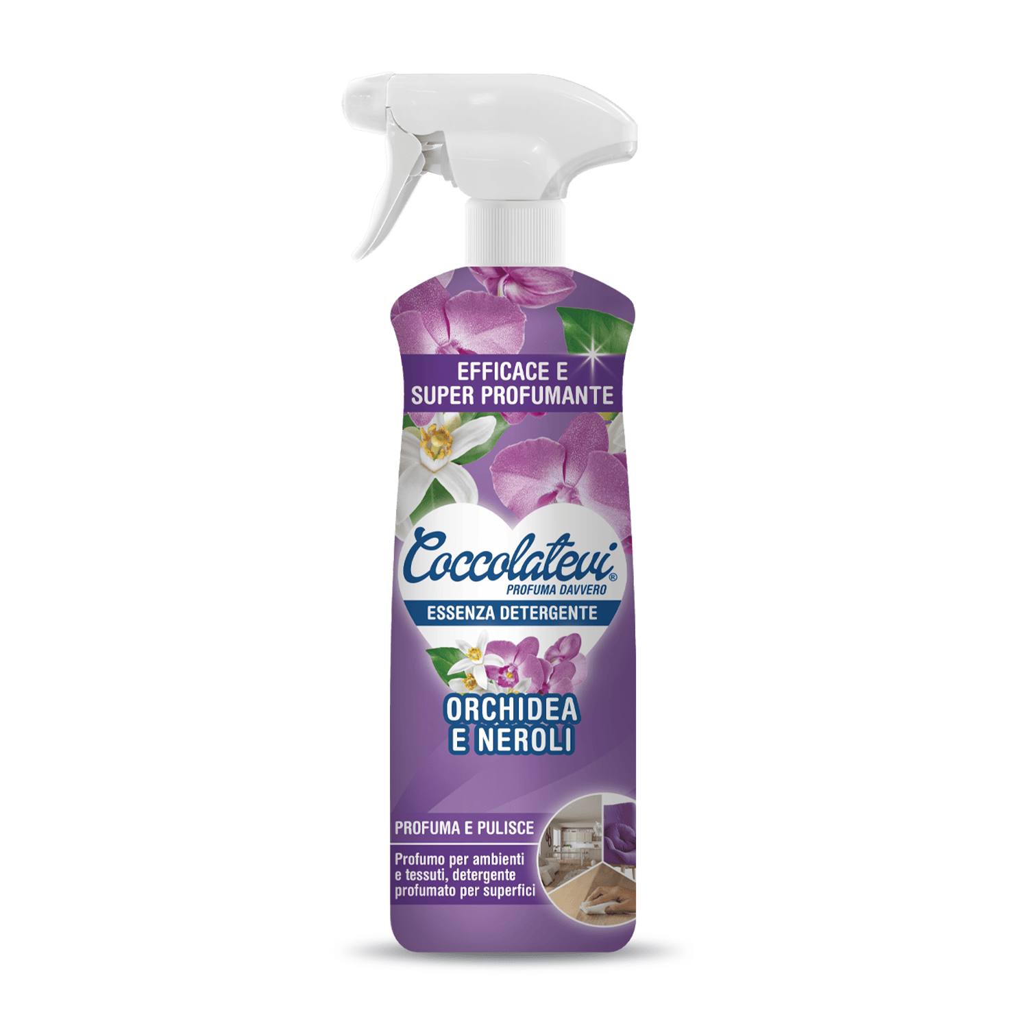 Essenza per ambienti e detergente universale Orchidea e Neroli 750 ml